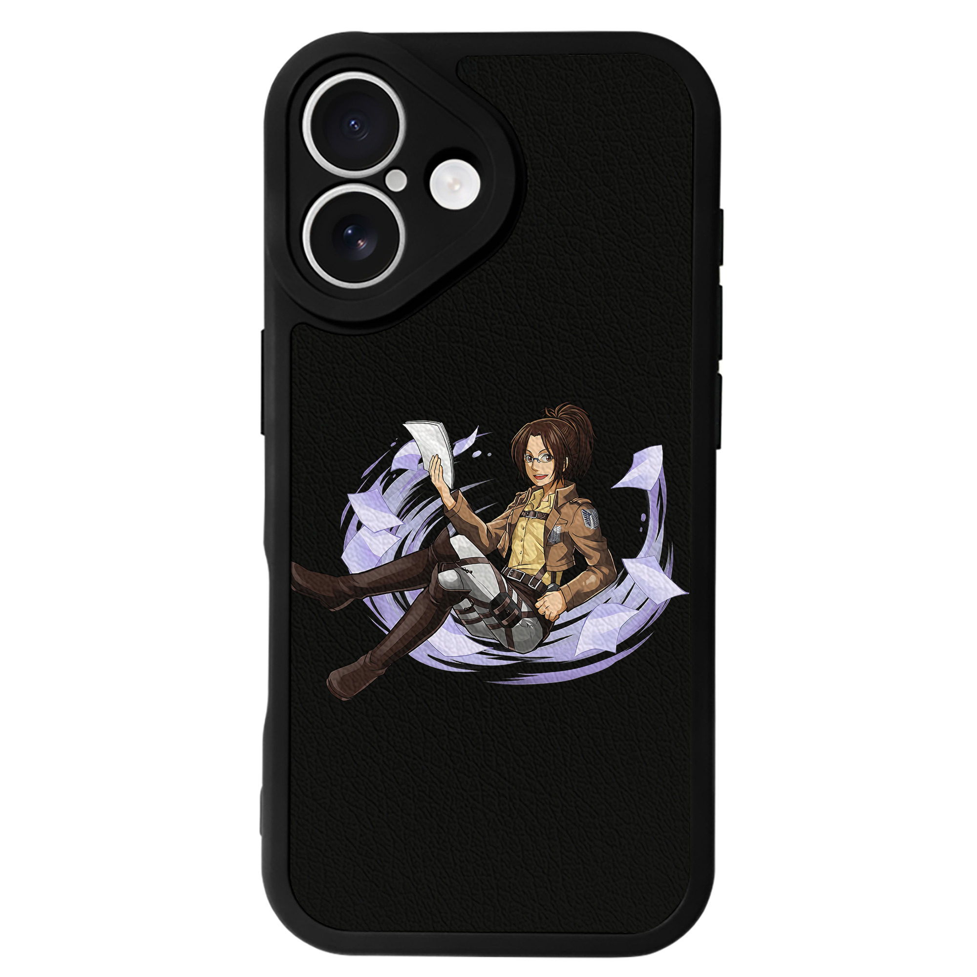 （画像用） 進撃の巨人 ハンジ·ゾエ Attack on Titan Hanji Zoe 【iPhone 16シリーズ対応】シリコンスマホケース（レザー調） 材質：シリコン